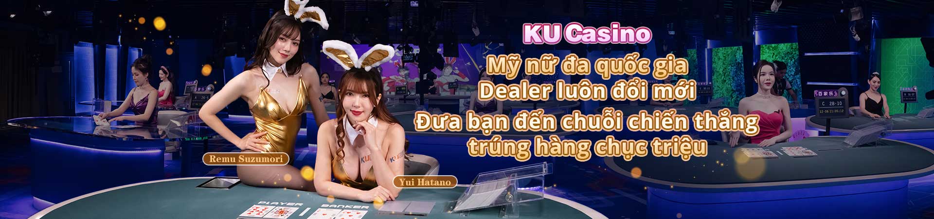 Sảnh Ku casino tại Kubet với các mỹ nữ đa quốc gia